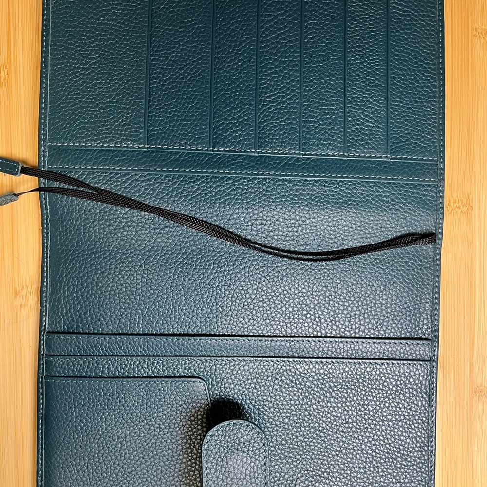 Moterm Teal Leather Planner Cover - Picture 3 of 4